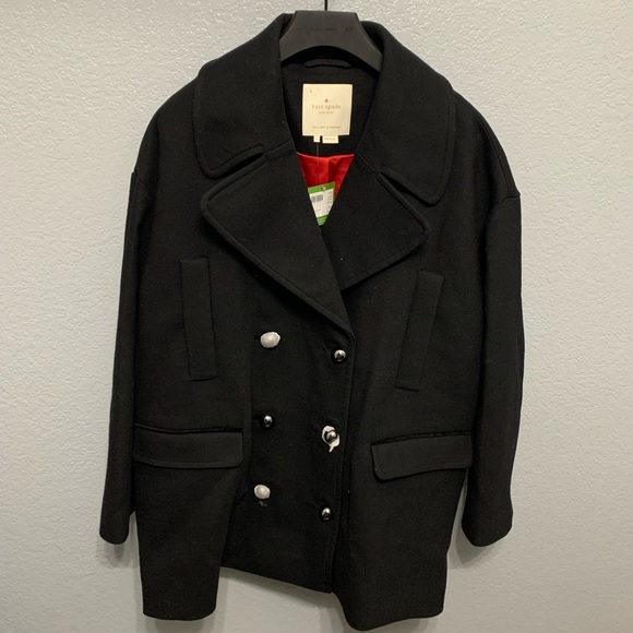Kate Spade Broome Street Modern Peacoat Jacket Black NJMU9268 Womens sz Large - Picture 4 of 8